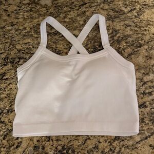 JoyLab White Cross-Back Sports Bra/crop top